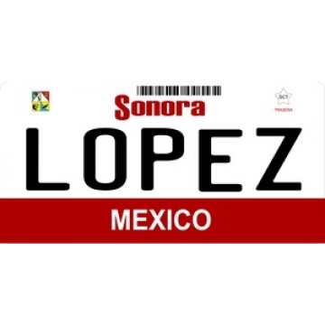 Mexico Sonora Photo License Plate
