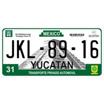 Mexico Yucatan Photo License Plate