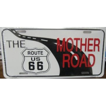 Route 66 The Mother Road Metal License Plate 