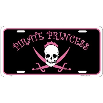 Pirate Princess Metal License Plate 