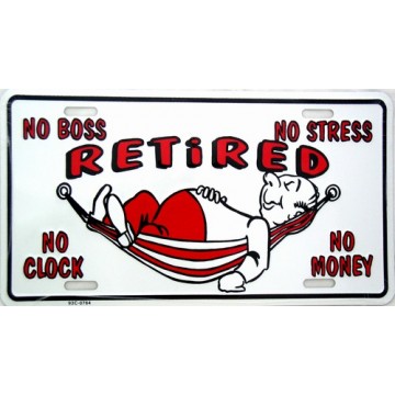 Retired Hammock Metal License Plate 