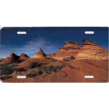 Southwest Buttes Mountain Metal License Plate 
