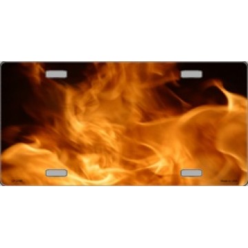True Flames Blank Metal License Plate 
