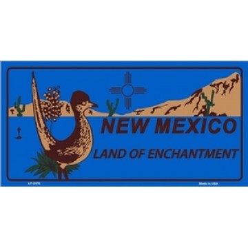 New Mexico Land Of Enchantment Blue Metal License Plate 