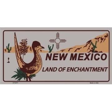 New Mexico Land Of Enchantment Grey Metal License Plate