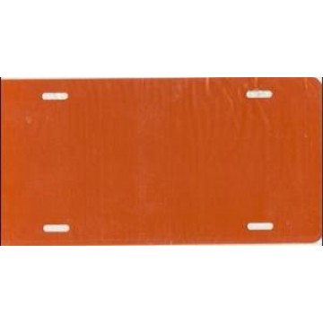 Orange Blank License Plate 