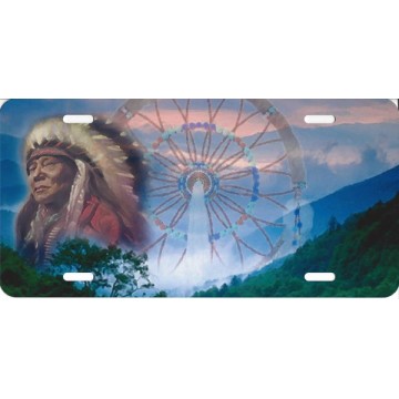 Offset Native American With Dream Catcher License Plate 