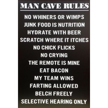 Man Cave Rules #1 Parking Sign 