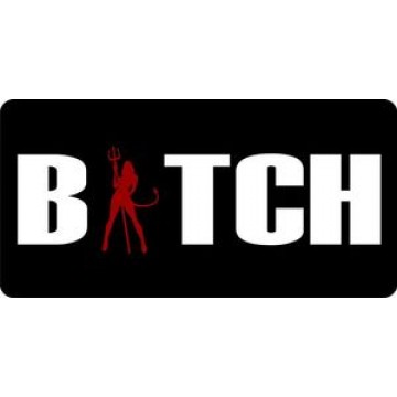 Bitch With Red She Devil Photo License Plate