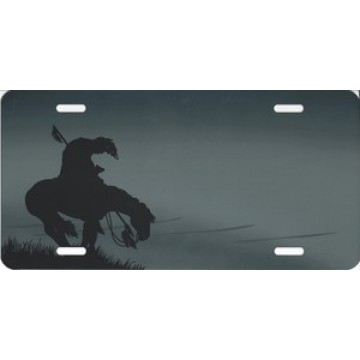 End of Trail Gray Photo License Plate 