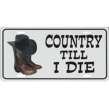 Country Till I Die Photo License Plate 