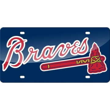 Atlanta Braves Blue Laser License Plate 