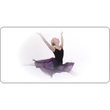 Centered Ballerina On White Photo License Plate 