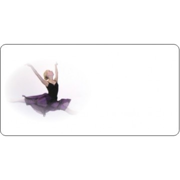 Offset Ballerina On White Photo License Plate