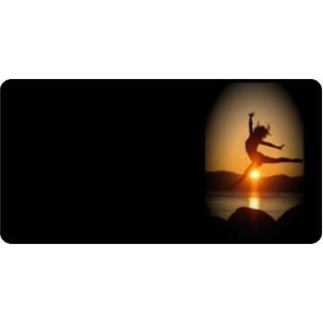 Offset Beach Ballet Dancer On Black Photo License Plate 