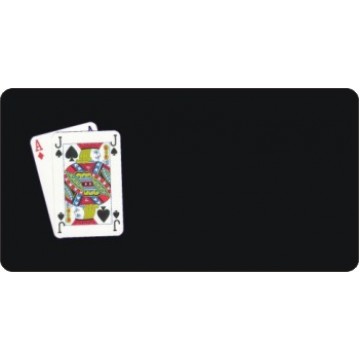Offset Blackjack Playing Cards Photo License Plate 