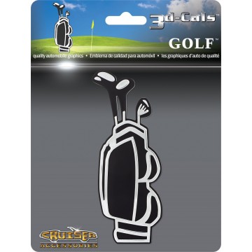 Golf Club Bag Chrome Auto Emblem