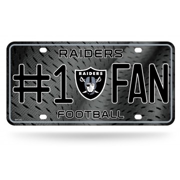 Oakland Raiders #1 Fan Metal License Plate
