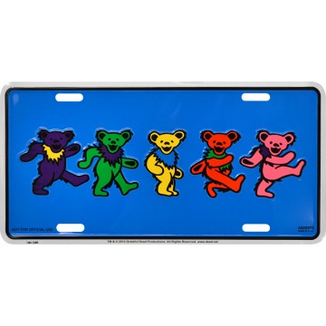Grateful Dead Dancing Bears Metal License Plate