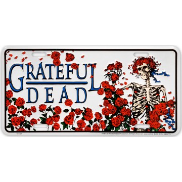 Grateful Dead Roses Metal License Plate