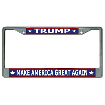 Trump Make America Great Again Chrome License Plate Frame