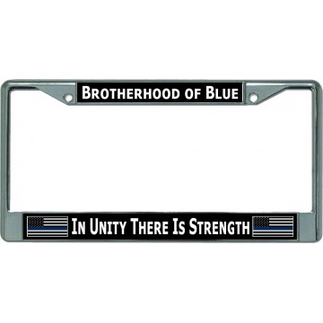 In Unity There Is Strength Chrome License Plate Frame