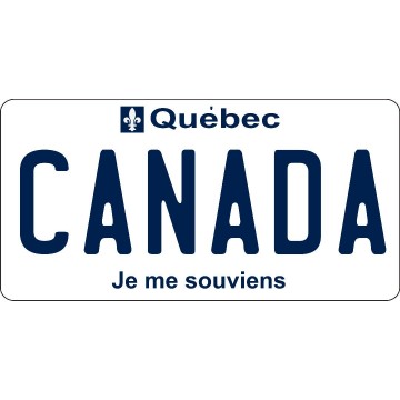 Quebec Canada Photo License Plate