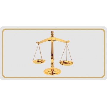 Scales Of Justice Photo License Plate