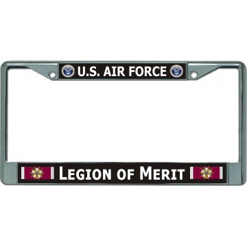 U.S. Air Force Legion Of Merit Chrome License Plate Frame
