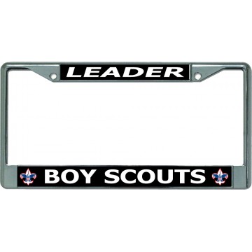 Boy Scouts Leader Chrome License Plate Frame