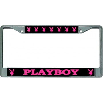 Playboy Chrome License Plate Frame