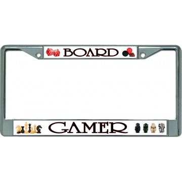 Board Gamer Chrome License Plate Frame