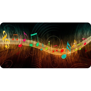 Colorful Music Notes Photo License Plate