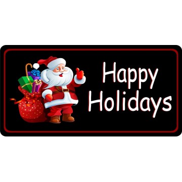 Santa Happy Holidays Photo License Plate