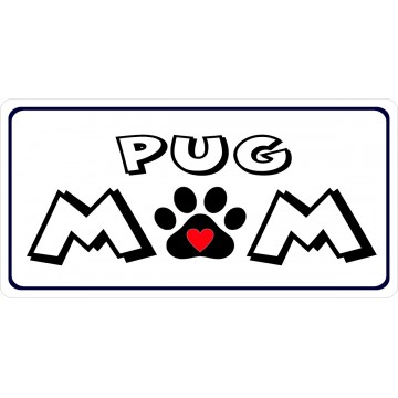 Pug Mom Photo License Plate