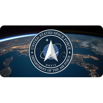 Space Force Logo Centered Photo License Plate