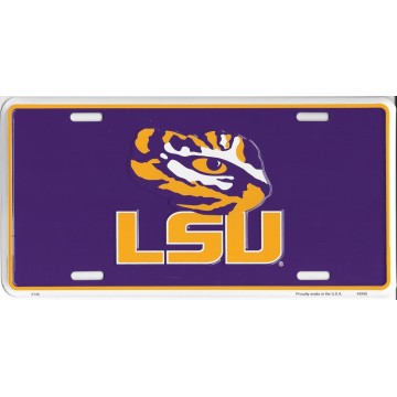 LSU Tigers Purple License Plate 