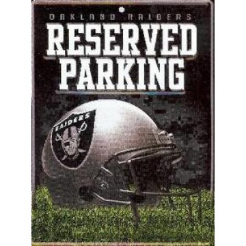 Oakland Raiders Metal Parking Sign 