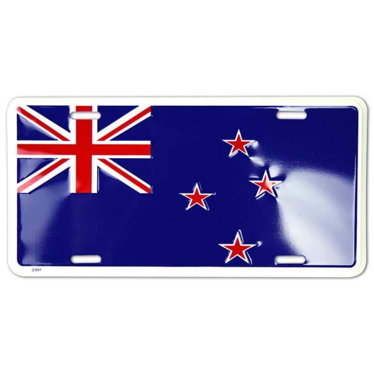 New Zealand Flag Metal License Plate