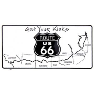 Route 66 Get Your Kicks Novelty License Plate