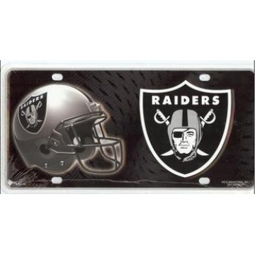 Oakland Raiders Metal License Plate 