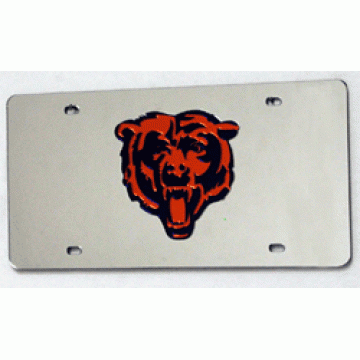 Chicago Bears Silver Laser License Plate 