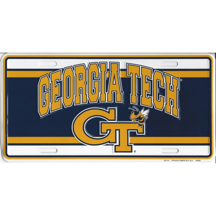 Georgia Tech Yellow Jackets Logo License Plate 