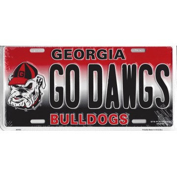 Georgia Bulldogs Go Dawgs Metal License Plate
