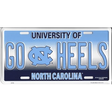 North Carolina GO HEELS Metal License Plate  