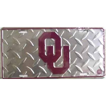 Oklahoma Sooners Diamond Metal License Plate
