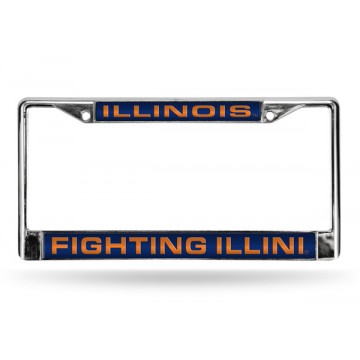 Illinois Fighting Illini Laser Chrome License Plate Frame 