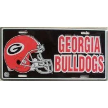 Georgia Bulldogs Helmet Metal License Plate 