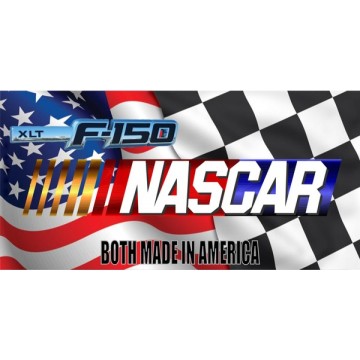 Nascar And Ford F-150 Checkered Flag Photo License Plate 