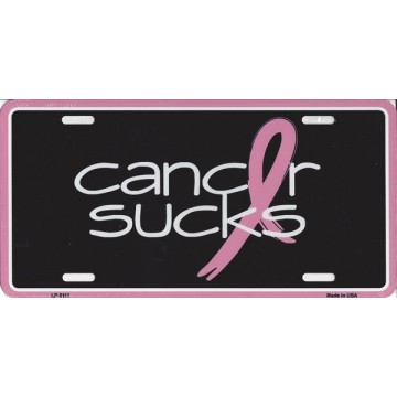 Cancer Sucks Metal License Plate 